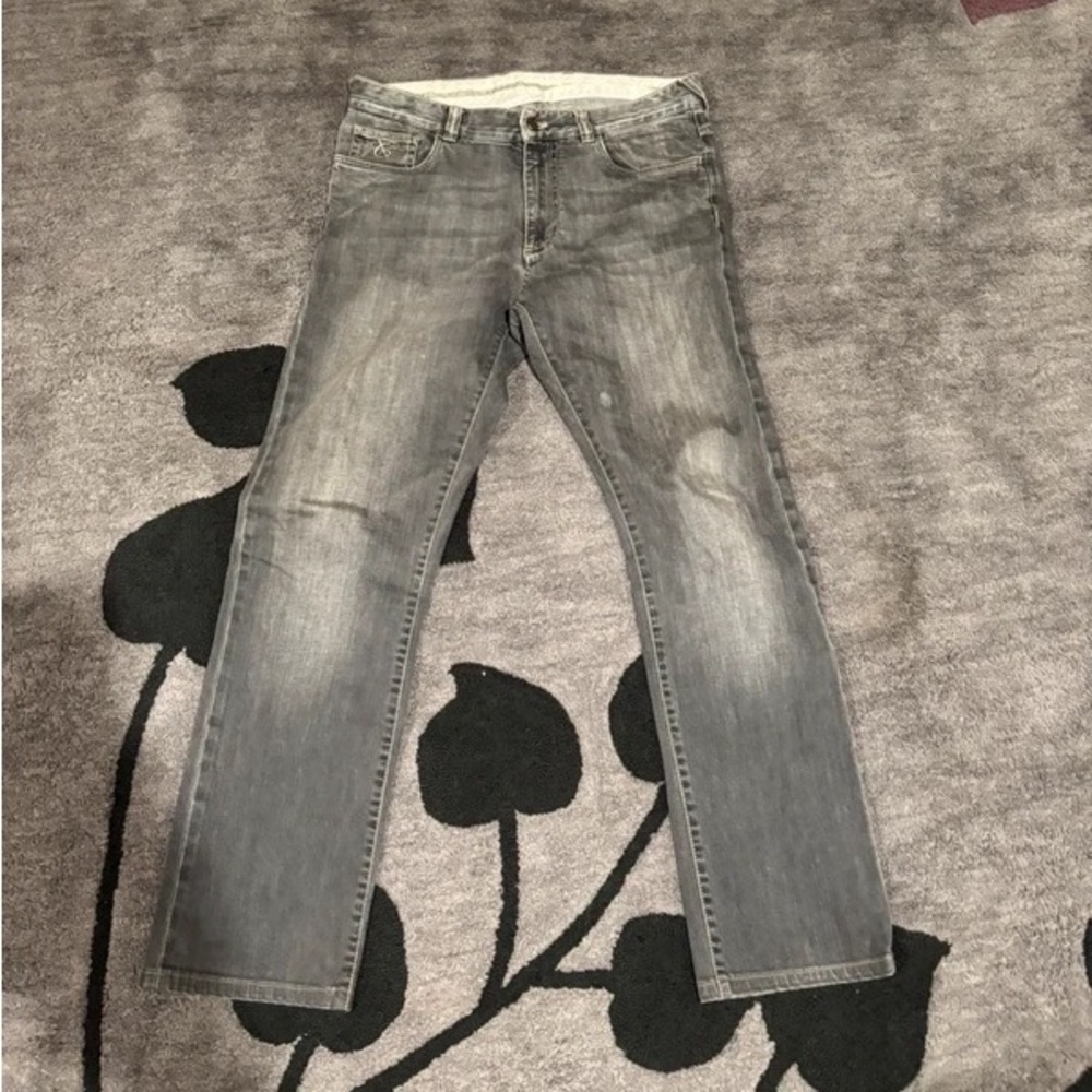 Canali Men's Skinny Jeans in Washed Gray